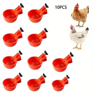 2counts/10pcs Chicken Drinking Bowl Poultry Automatic Water Dispenser Pigeon Automatic Water Dispenser Small Chick Feeding Bowl Feeder