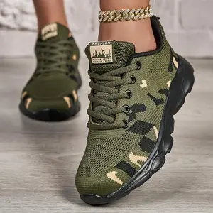 Women'SCamouflageRunningShoes-Lightweight,Breathable,DurableFabric-FashionableLaceUpDesignSuitableForOutdoorActivitiesGift