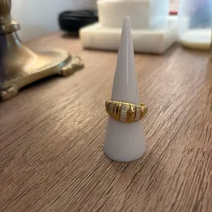 Croissant gold filled adjustable ring