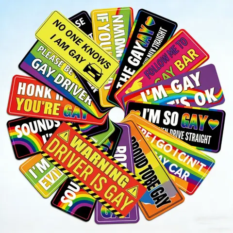 Funny LGBT Rainbow Pride Magnets – Reusable Prank Stickers for Car, Truck & Vehicle, Amusing Designs, Durable Material, Gay Pride Decor