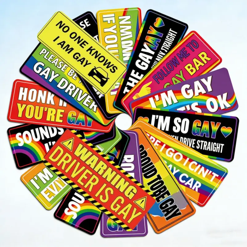 Funny LGBT Rainbow Pride Magnets – Reusable Prank Stickers for Car, Truck & Vehicle, Amusing Designs, Durable Material, Gay Pride Decor