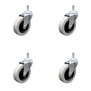 Service Caster SCC-TS05S310-TPUS-5161810-4 2 in. Swivel Polyurethane Caster Wheels & 0.31 in. 18 TPI x 1 in. Threaded Stem Casters - Set of 4