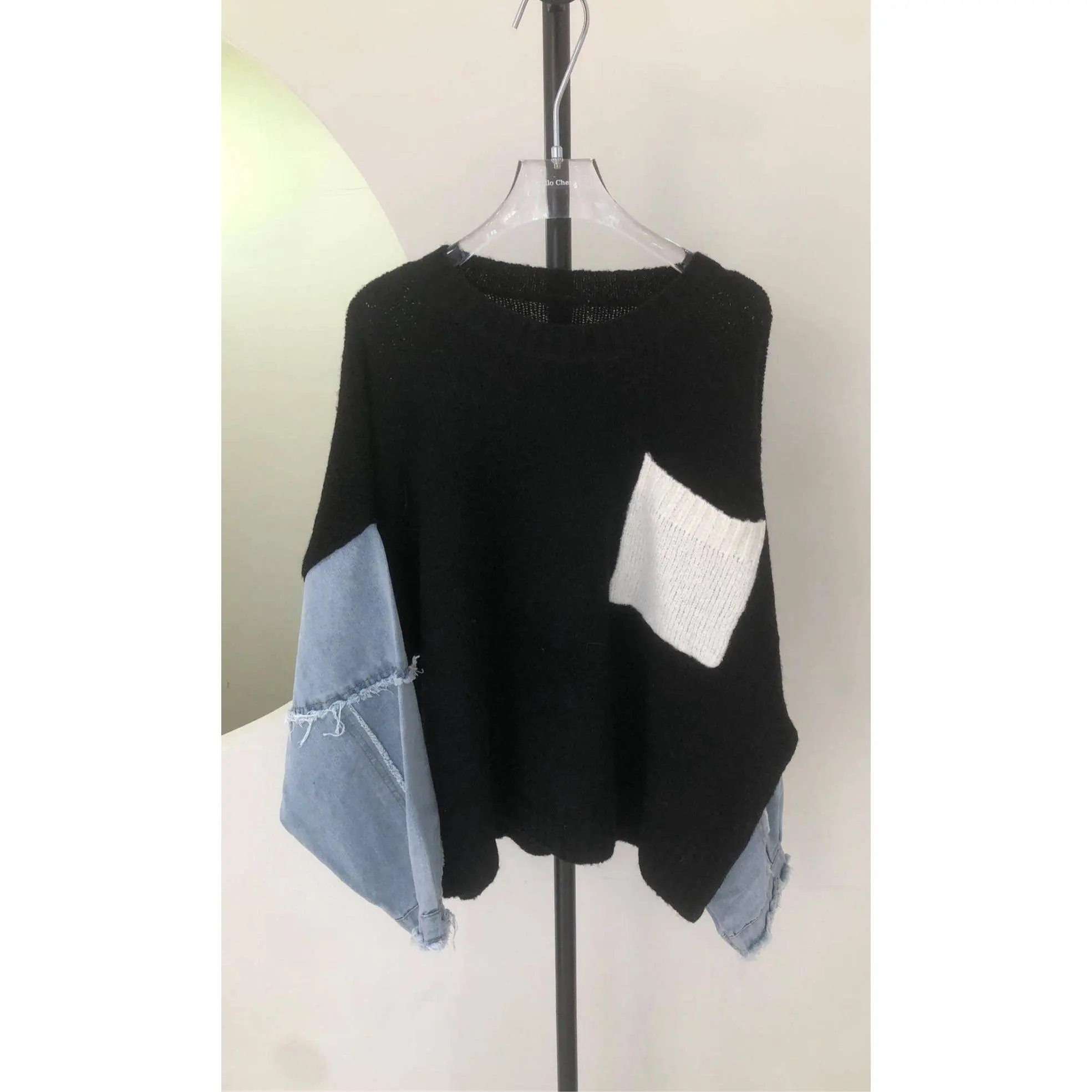 Women's Denim Knit Sweater - Comfortable and Stylish - Knitwear