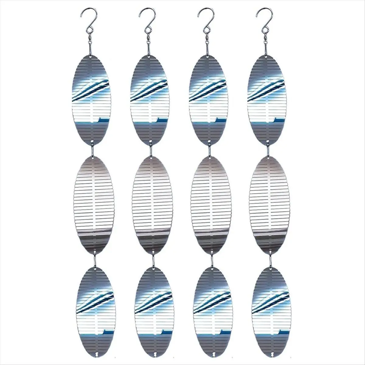 4-Set Pack Metal Discs Bird Scare Devices with Shiny Finish Wind Spinners & Bird Reflectors, Outdoor Decor for Home Garden Hanging Leisure & Outdoor Use