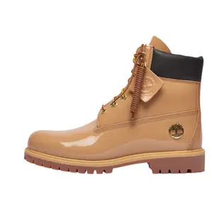 Timberland 6" Premium Waterproof Patent Boots Finch Wheat Men’s Daily Durable Classic Leather Boy Walking Shoes Closed