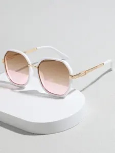 1 Pair Fashion Irregular Round Frame Metal Glasses, Tinted Lens Glasses, Stylish Glasses, Outdoor Sports Glasses, Casual Versatile Glasses for Men and Women, Travel Accessories