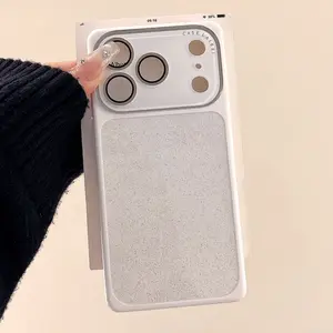 Glitter Square Phone Case with Large Window, Full Protection, and Shockproof Design for iPhone 17 Pro Max, 16, 15, 14 outdoorfun