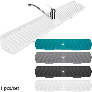 Silicone Splash Guard for Kitchen Sink, Water Splash Guard, 1 Count Longer Sink Splash Guard, Kitchen Faucet Mat, Sink Drain Mat, Splash Guard for Kitchen Bathroom, Splash Proof