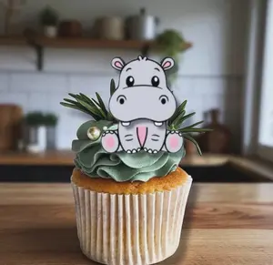 Jungle Cupcake Toppers (12) - Custom Designer Cupcake Toppers - Jungle Theme Birthdays and Baby Showers - Cake Decoration