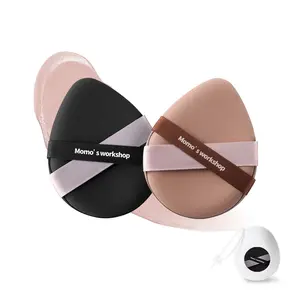 MoMo's Workshop Powder Puff、Powder Puff Dual-Sided Wet Dry Use Soft Large Puff 2-Pack、 One-Piece Structure