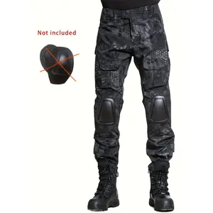 Men's Python Camo Tactical Pants - Waterproof, Durable & Breathable for Hiking, Hunting, Climbing, Camping & Fishing | Black Cargo Style with Multiple Pockets, Work Pants, Frog Pants, Without Belt