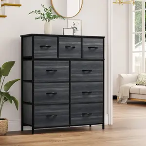 DWVO 9 Drawer Dresser, Fabric Dressers, Spacious Storage, Organizer Unit Storage Tower for Bedroom, Hallway, Living Room, Entryway, Closet Furniture, Storage Bin Cabinet