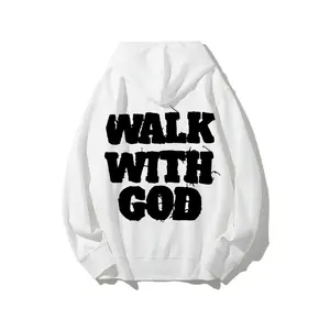 Vintage Washed 100% Cotton Christian Faith Hoodie, Unisex Double‑Sided Graphic Pullover, Casual Streetwear Top & Cozy Gift