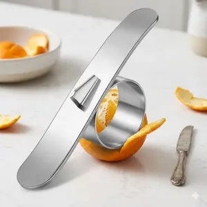 Stainless Steel Citrus Peeler: Slip-Resistant Handle, Portable Orange & Grapefruit Peeling Tool, Durable Multi-Function Kitchen Gadget for Effortless Fruit Prep.