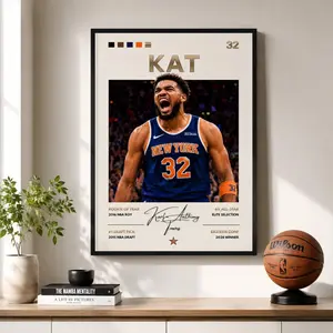 Karl-Anthony Towns Knicks Poster, Sport Wall Art, Fan Gift For Bedroom ( Unframed - Print Only )