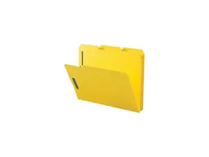 Sparco Fastener Folders w/ 2-Ply Tab 1/3 Ast Tab 50/BX Ltr Yellow SP17270