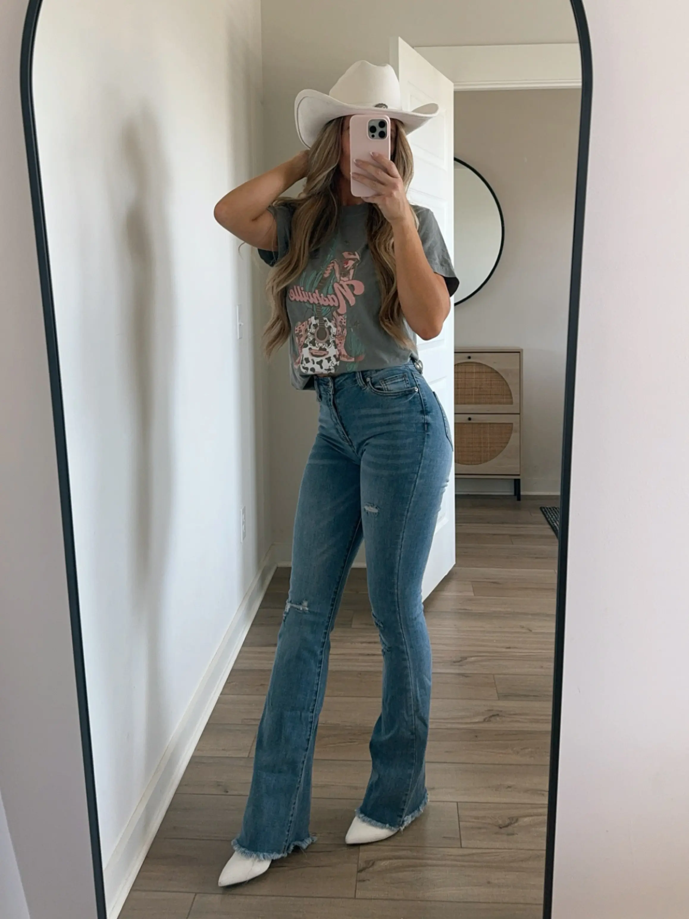 Sarah Distressed Medium Wash Flares