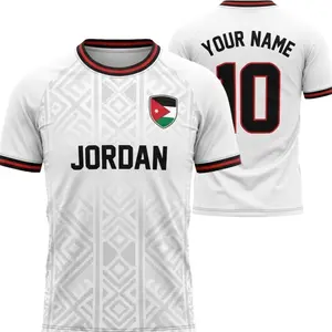 Jordan National Team Soccer Jersey, Custom Name Number Football Fan Shirt Gift