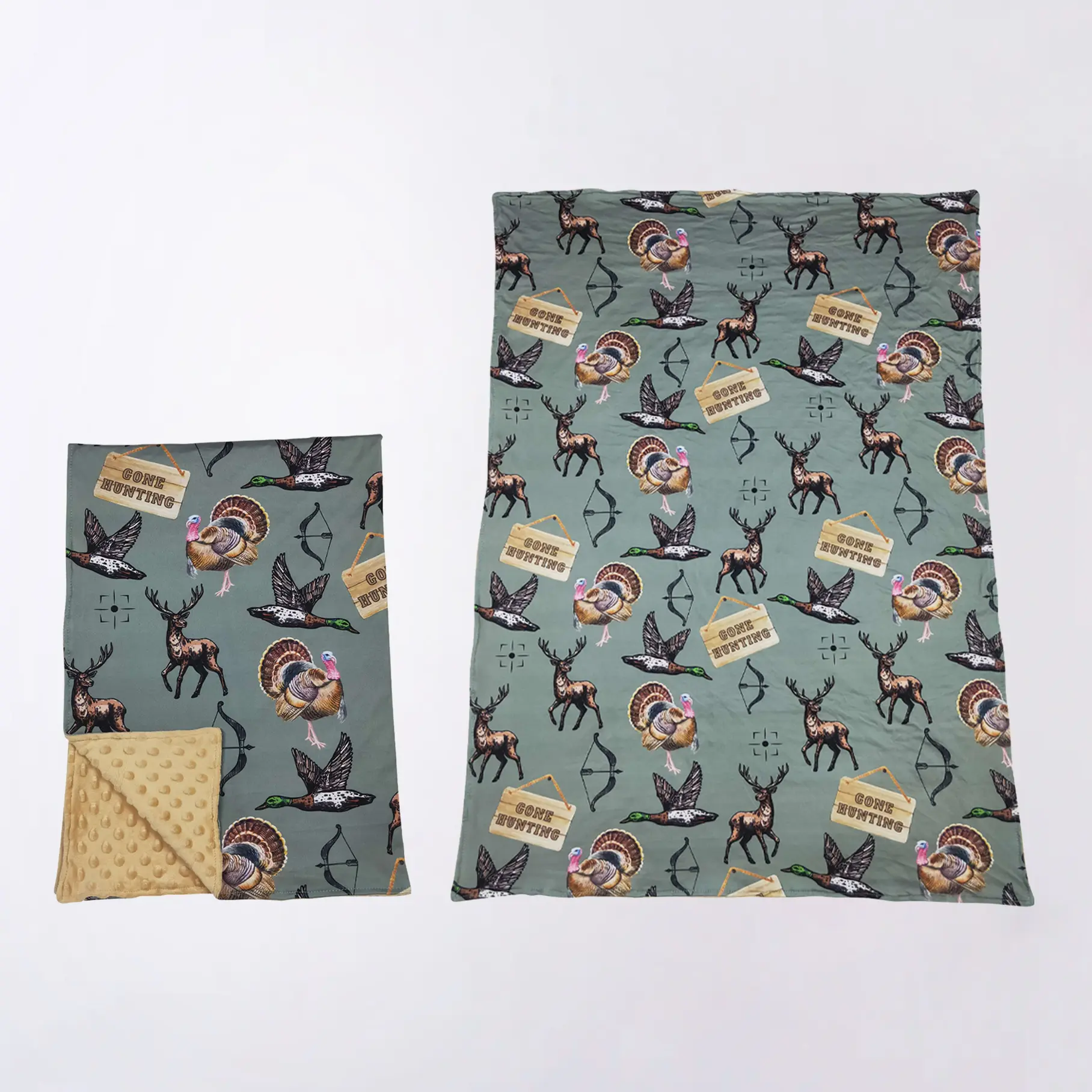 Gone Hunting turkey Minky Kids Blanket