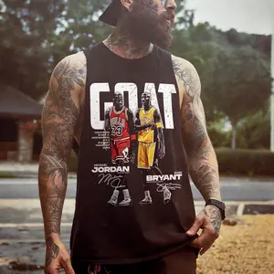 Goat Basketball Legends Graphic Men's Vintage Cotton Vest koozie vest loose casual breathable sleeveless 67 shirt penny tee shirt penny tee shirt trend gift titan anime book merch