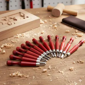High Carbon Steel Wood Carving Tools, Carpentry Tools Set: Non-Slip Ergonomic Handles, Multi-Purpose Chisels for Woodworking, Resin Clay, Pumpkin & Fruit Art. Industrial Anti-Rust, Precision Durable. 6-Piece or 12-Piece Options