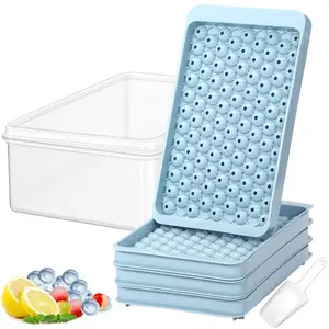 Ice Cube Mold with Storage Box & Scoop, 104-grid Mini Round Ice Cube Mold, Ice Tray for Cocktail, Drink, Whisky, Bar Utensils, Ice Molds, Ice Ball Maker