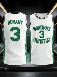 Men's Embroidered #3 Basketball Jersey, White, Red, Black, Multi-color Options, Vibrant Sports Uniform, Suitable for Sports Matches, Training, and r Sports Venues, Lightweight, Breathable, High-Quality Sports Wear, Sports Clothing, Apparel Jersey