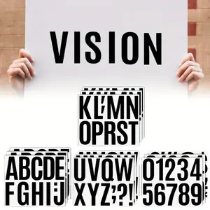 12 Sheets Alphabet Stickers, 4 Inch Large Vinyl Letter Number Stickers Self Adhesive, Waterproof Numbers Alphabet Letters Labels for DIY Crafts, Mailbox, Notebook, Door, Water Bottles, Car