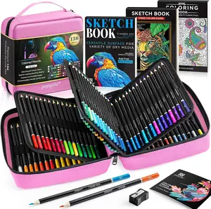 Art Supplies 136 Pack Colored Pencils Set for Adult Coloring Books, 120 Colors Colored Pencils with Sketch Book, Coloring Book, Sharpener, Soft Core Drawing Pencil Gifts for Adults  Beginners