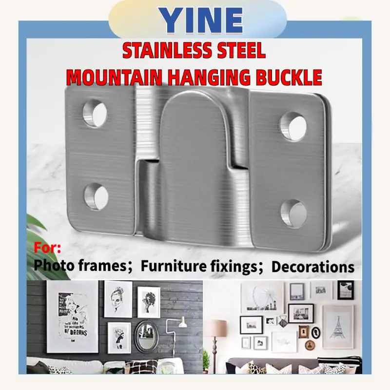 Stainless Steel Mountain Buckle Large Flush Mount Picture Frame Hook Interlocking Z-Clip Wall Mount Headboard Wall Mount Without Screws 3 Styles for H