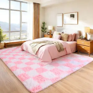 BOOPBEEP Modern Fluffy Shaggy Area Rug, Super Soft And Cozy Rug Non-Slip Plush Carpet,Floor Mat For Home Decor, Rug For Living Room, Bed Room, Dorm, Room Decor, Back To School Supplies, Accent Rugs And Floor Covering, Fuze Rug, Ideal Gift for Mother's Day