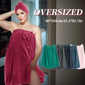 2pcs, Sizes 82*215Cm/82*165Cm, 350Gsm, Lightweight Extra-Large Bath Skirt & Princess Shower Cap, Adjustable with Suitable for M-XXXXL, Thickened Bath Skirt, Ideal for Home Use, Travel, Sauna and Spa, Dimensions 32.31*84.65In/32.31*64.96In