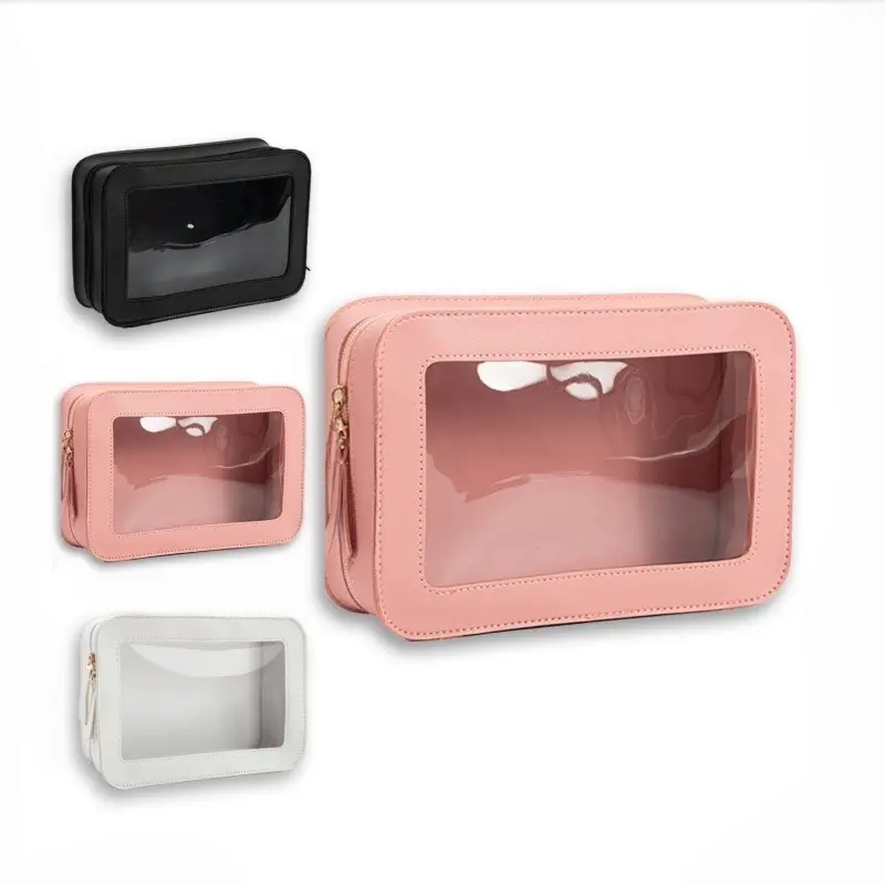 Clear Makeup Bag, Large Capacity Cosmetic Storage Bag, Makeup Organizer Pouch, Portable Cosmetic Pouch, Zipper Makeup Organizer for Makeup Brushes, Concealer, Foundation, Skincare Products, Suitable for Travel, Outing, Daily Use-MM1