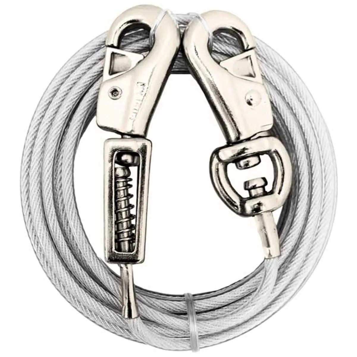 212 MAIN Extra-Large Anti-Tangle Outdoor Dog Tie-Out - 15 ft Solid Cable Tie with Patent Snaps, Enclosed Spring, Spring Lock, Shock-Absorbing Design, Secure Hold for Outdoor Use