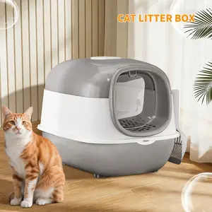 E24 Gray Cat Litter Box, Thick-Material Construction, Stable and Durable Structure, Reliable Cross-Border Pet Supply