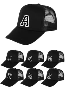 1PC Customized 26 Letters Initials Hat Baseball Cap, Mesh Hat, Breathable Lightweight Design, Adjustable Size Casual Hat for Outdoor Activities & Daily Wear, Perfect Valentine's Day Gift, Adjustable Snapback Cap, Custom Dad Hat
