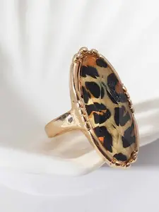 Stylish Leopard Print Alloy Ring for Women, Retro and Elegant Design, Simple and Unique Fashion Jewelry Accessory, Vintage Rings, Elegant Casual Ring, Animal Theme Ring