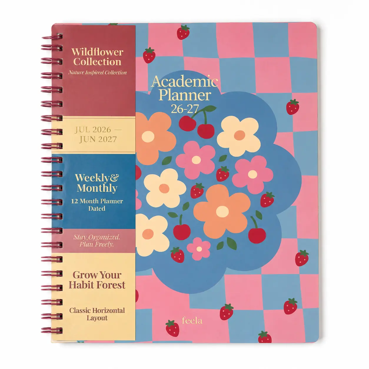 Shuttle Art Academic Year Planner, July 2026- June 2027, Growth Tree Design For School year, Student Teacher Planner, Monthly & Weekly Calendar Agenda with Tabs, Durable Acrylic Cover, 6.2" x 8.3", A5, Flower