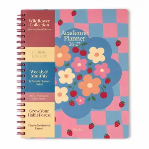Shuttle Art Academic Planner 2026-2027, A5 Weekly & Monthly Planner, July 2026 - June 2027, 100 GSM Paper, Spiral Bound Student & Teacher Planner with Back Pocket and Achievement Tree Stickers