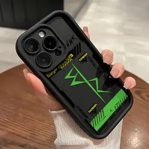Cyberpunk Style Frame Pattern Phone Case Suitable for iPhone 16, 15, 14, 13, 12, 11 Pro Max Mini XR XS X 7 8 Plus Shockproof Soft TPU Back Cover