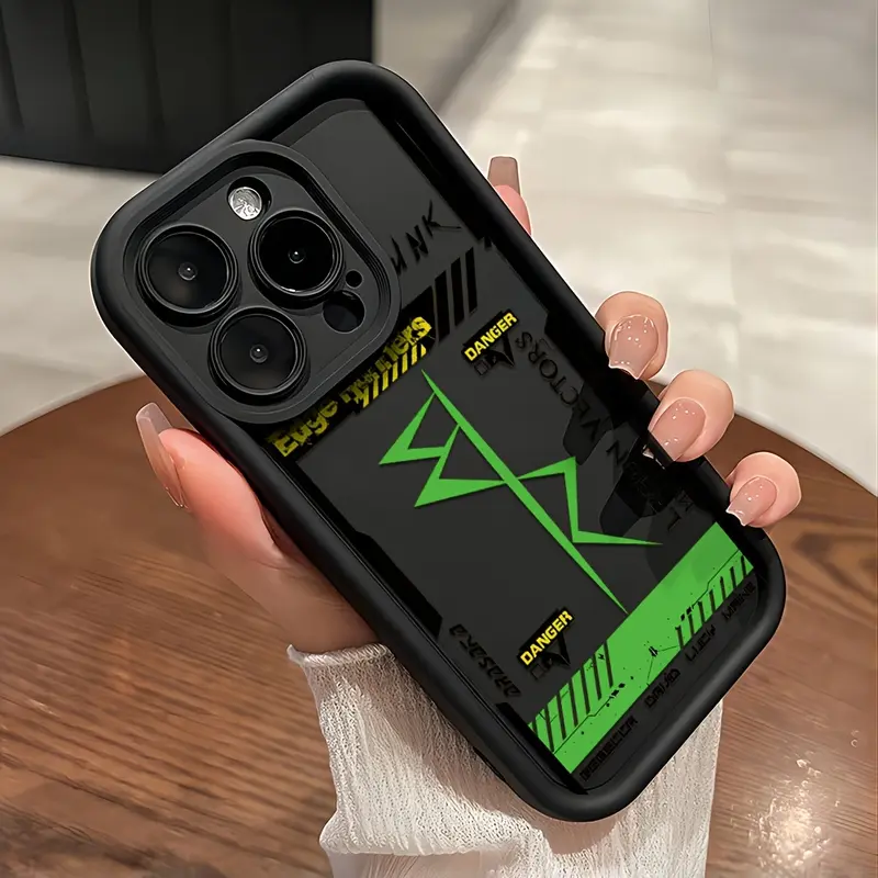 Cyberpunk Frame Pattern Smartphone Case - Shockproof Soft TPU Back Cover Accessory for iPhone 17/16/15/14/13/12/11 Pro Max Plus, Air, Mini, SE, XS Max - Personalized Protection, Ideal Gift, Accessories