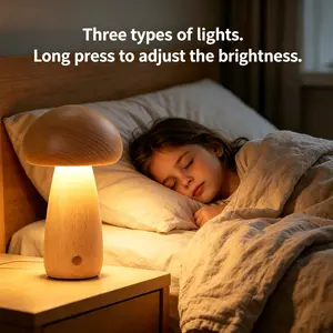 2026birthday party gift Mushroom Shaped LED Table Lamp, USB Rechargeable Touch Control Bedside Light, Creative Mushroom Desk Lamp for Bedroom, Living Room, Home Decor