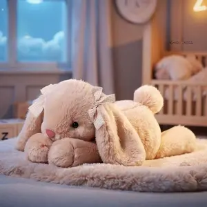 One super soft plush rabbit with expressive eyes, a soft pet plush toy for playing and interactive games with your pet. A comfortable home decoration item Soft Stuffed Animals Soft Cuddly Gift
