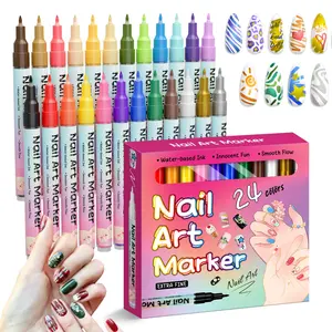 Nail Markers For Nail Art, 12/24 Colors Nail Art Pens Set, Diy Nail Art Marker, 3d Nail Polish Pens, Dry Nail Art Nail, For Art Drawing Painting Point Dotting Manicure Tools Nail Design, Nail Art Designs
