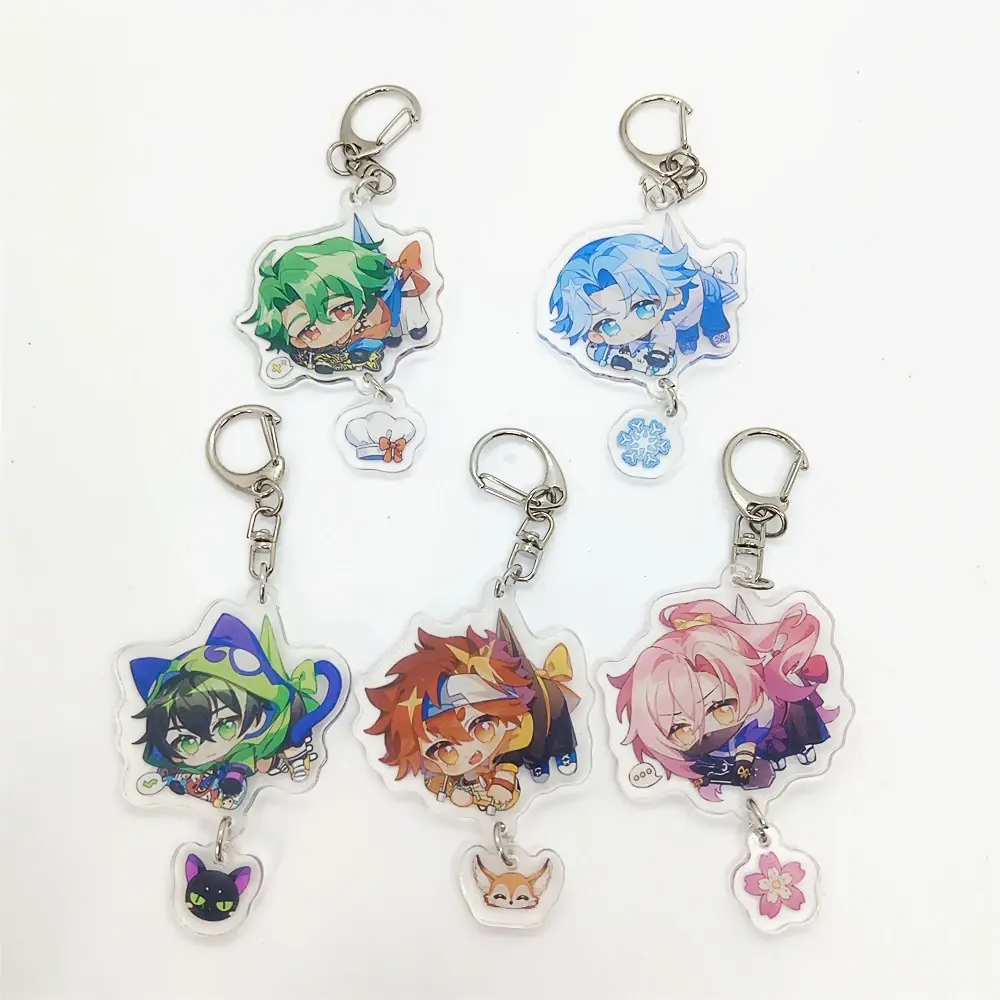 Anime SK8  Figure Keychain Bag Pendant Transparent Acrylic Cartoon Character Skateboard Key Chain Ring Jewelry Gift