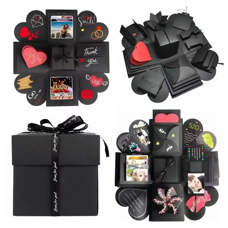 DIY Explosion Photo Album Gift Box, Ideal for Valentine's Day, Weddings & Anniversaries, Commemorate Memories, Craft Paper Material