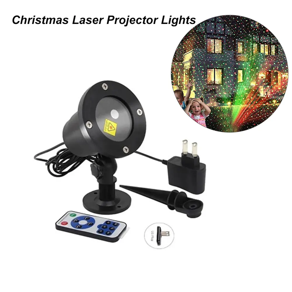 Christmas Laser Projector Lights Outdoor Red Green Motion with Remote Control Waterproof Garden House Decoration for Party Christmas Holiday