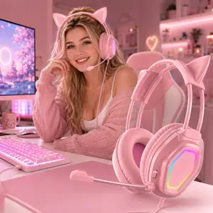 【Prime Pick】 Girls' Gaming Headset with Microphone, Lightweight Design, with 7.1 Surround Sound, Noise Cancelling Mic, Soft Earmuffs, Wired Gaming Headphones for PS, Xbox, PC, Perfect Christmas Gift for Women, Wife, or Girlfriend