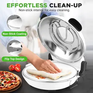 12-Inch Electric Pizza Oven with Recipe Included - Countertop Pizza Maker for Home, Graphite Gray, Portable Design, Non-Stick Cooking Surface, Perfect for Homemade Pizzas, Countertop Oven | Control Panel Feature | Kitchen Appliance