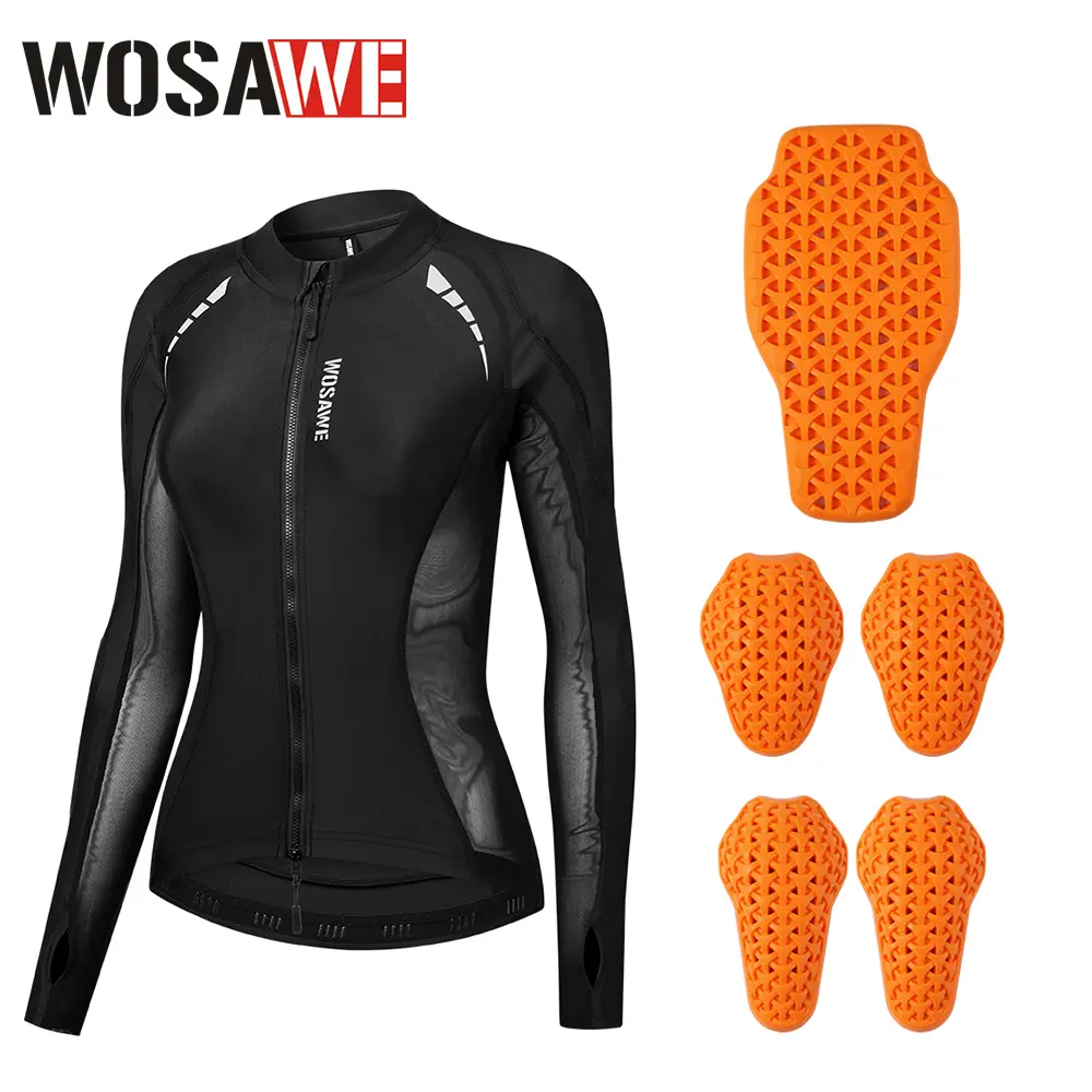 WOSAWE Mesh Motorcycle Jacket Women Padded Motorcycle Shirt with Back Pads Summer Sport Bike Gear, Outdoor Sports Outerwear, Cool Under Arms